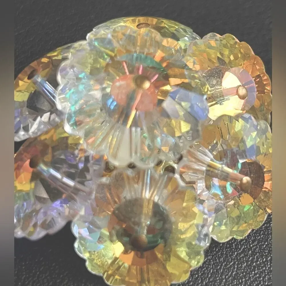 Vintage‎ Rivoli Rhinestone Brooch Pin 1.5